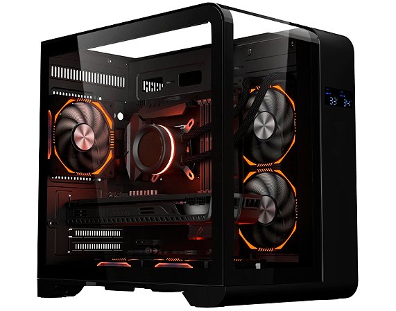 GABINETE AQUARIO CYBERPUNK 48KI C/DISPLAY DIGITAL S/ FAN - KMEX