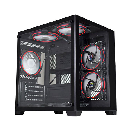 GABINETE GAMER KMEX AQUARIO CG0415 PRETO MICRO ATX SEM FAN