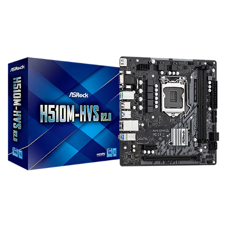 Placa Mãe ASRock H510M-HVS R2.0, Chipset H510, Intel LGA 1200, mATX, DDR4