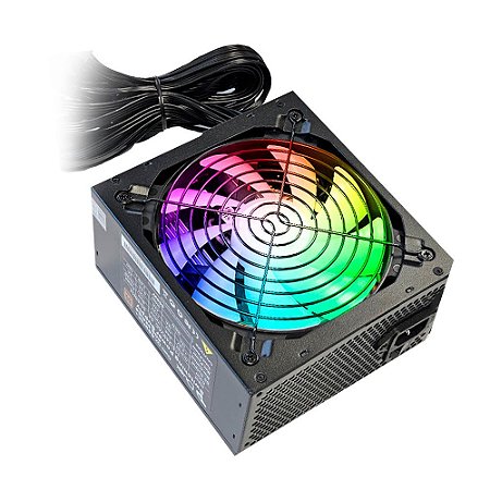 Fonte Duex DX 600FSE RGB Series, 600W, Bivolt, Black