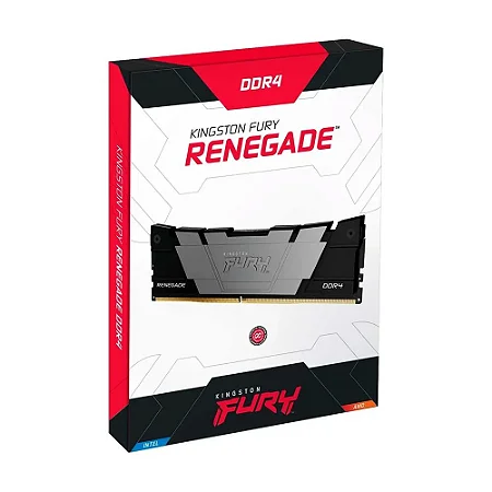 Memória RAM Kingston Fury Renegade, 16GB, 4000MHz, DDR4, CL19, Preto - KF440C19RB12/16