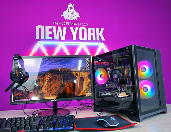Pc gamer completo Ryzen 5 + RX 580 8gb + Monitor e periféricos