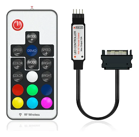 Controladora Rgb Cooler Fan 4 Pinos 12v Conexao Sata