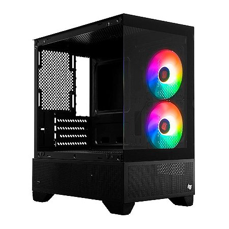 Gabinete Gamer Pichau Magpie 4B, Mini-Tower, Lateral de Vidro, Com 2 Fans, Preto, PG-MAG4B-BK2