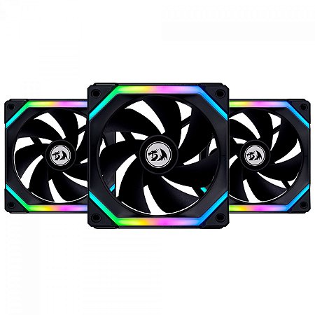 Kit Fan Com 3 Unidades Lian Li Uni Fan Redragon Spec, 120mm, ARGB, Black, UF-SL120-3B SI