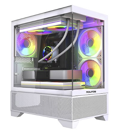 GABINETE GAMER R5 DRAVEN WHITE (M-ATX / LATERAL VIDRO / FRENTE VIDRO / SEM FAN)