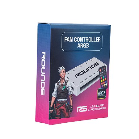 R5 CONTROLADORA GAMER HUB 6X PWM 7X ARGB C/ CONTROLE WHITE