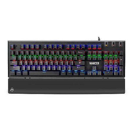 Teclado Mecanico Mancer Tharix, Rainbow, ABNT2, Switch Vermelho, Preto