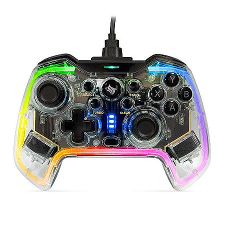 Controle Pichau Glower X1, PC/Switch/PS3/ Android, Transparente, PG-GLWX-BL01