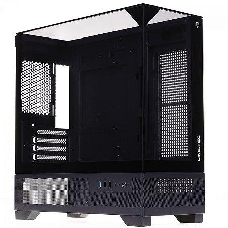 Gabinete Gamer Liketec Mahal Dark, Mid Tower, Vidro Temperado, MATX, Sem Fonte, Sem Fans, Preto