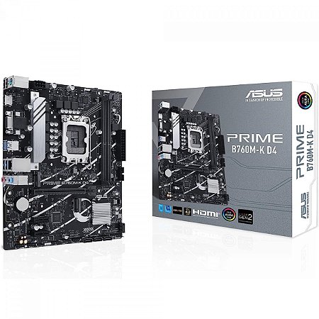 Placa Mãe Asus PRIME B760M-K D4, Chipset B760, Intel LGA 1700, mATX, DDR4, 90MB1DS0-M1EAY0