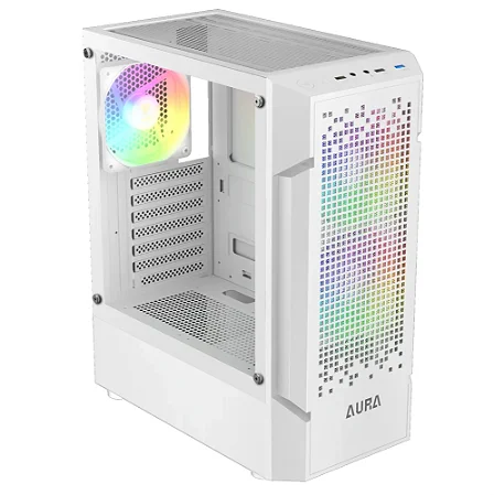 Gabinete Gamer Gamdias Aura Gc7 Wh ARGB, Mid-tower, Vidro Temp, 3 Fans, White - Aura Gc7 Wh ARGB