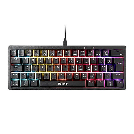 Teclado Mecanico Mancer Zarion, Rainbow, ABNT2, Switch Vermelho, Preto, MCR-ZRN-RBW01