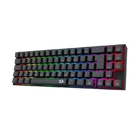 Teclado Mecânico Gamer Redragon Deimos Switch Marrom RGB Wireless ABNT2 - Preto