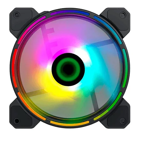 Cooler FAN Gamemax, 120mm, ARGB, Preto - FN-12RAINBOW-D