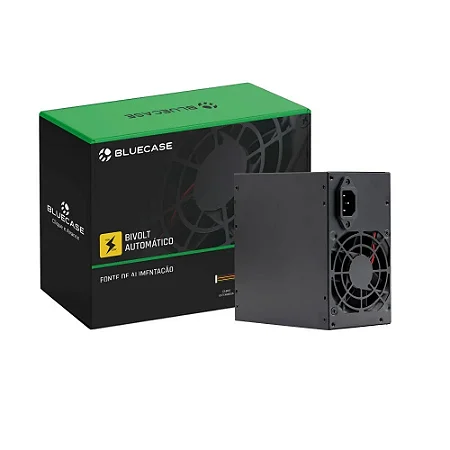 Fonte Bluecase Atx 350w Bivolt Automática Com Cabo Preta Blu350-atps3
