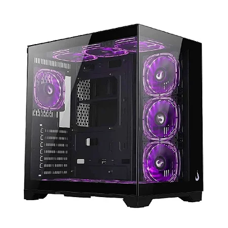 Gabinete Gamer Rise Mode Galaxy Glass Standard V2 Mid Tower Vidro Temperado USB 3.0 S/ Fans Preto - RM-GA-GGST2-FB