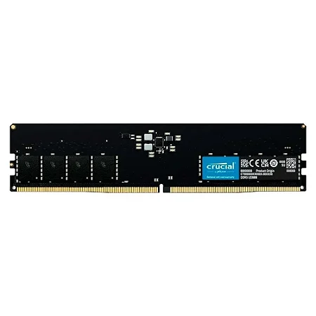 Memoria Crucial, 8GB (1x8GB), DDR5, 4800MHz, C40, Preto, CT8G48C40U5