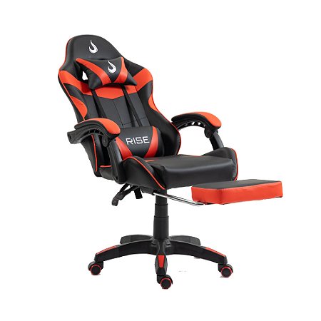Cadeira Gamer Rise Mode X06 Até 120kg Preto e Vermelho - RM-CG-X06-BR