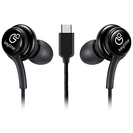 Fone de Ouvido Keytime Soundwave USB Tipo C c/ Mic Preto