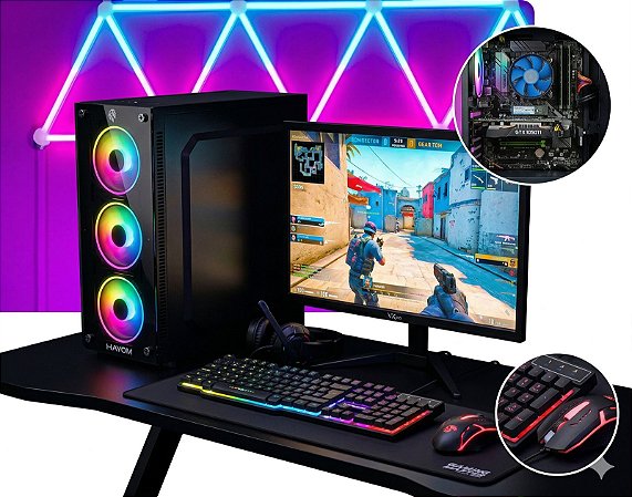 Pc Gamer Completo Semi Novo Intel I7 + 16GB Ram + GTX 1050TI 4GB + SSD 240GB - SN1036