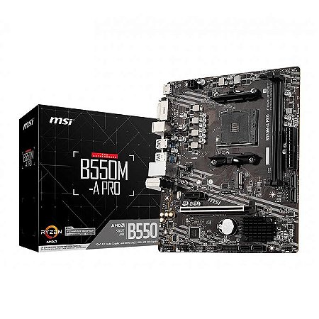 Placa Mae MSI B550M-A PRO, DDR4, Socket AM4, M-ATX, Chipset AMD B550, B550M-A PRO