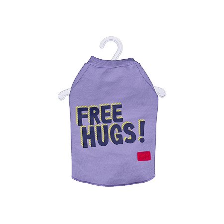 CASACO MOLETOM FREE HUGS S/ CAPUZ | LILAS