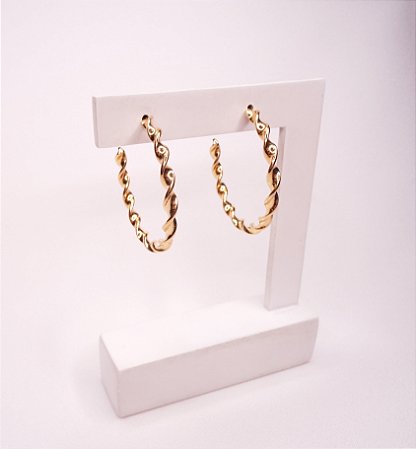 Argola Torcida Fio banhado a ouro 18k