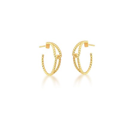Argola Trançado banhado a ouro 18k