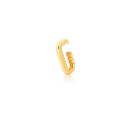 Piercing de Pressão Unitário Retangular Ear Hook banhado a ouro 18k