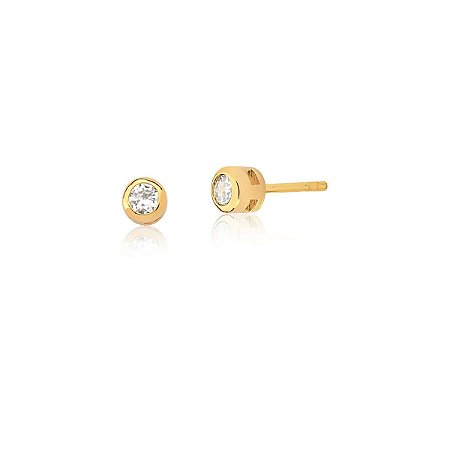 Brinco Ponto de Luz segundo furo banhado a ouro 18k