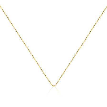 Corrente em Malha Veneziana 40cm Lisa banhada a ouro 18k
