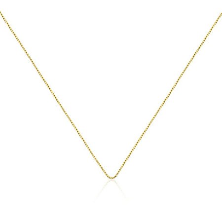Corrente em Malha Veneziana 45cm Lisa banhada a ouro 18k