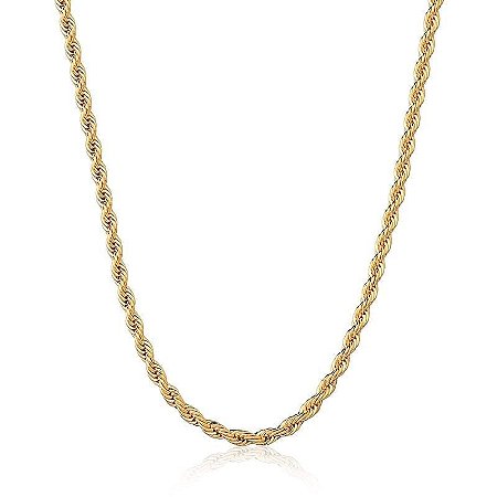 Corrente Cordão Baiano 4mm Liso banhado a ouro 18k
