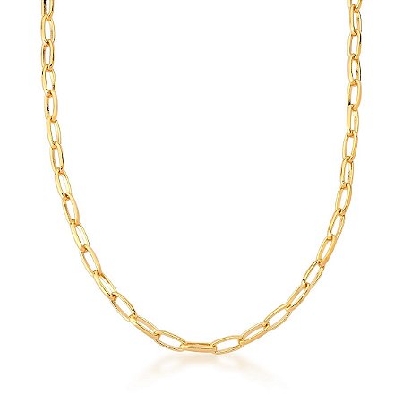 Choker com Elos Ovais Lisos Banhados a Ouro 18k
