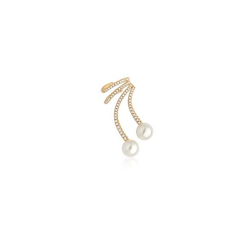 Piercing Pressão Curvo e Branco com Pérola Banhado a Ouro 18k