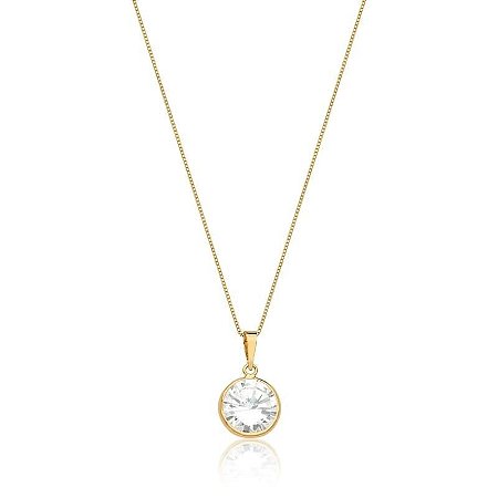 Corrente com Pingente Ponto de Luz Banhado a Ouro 18k