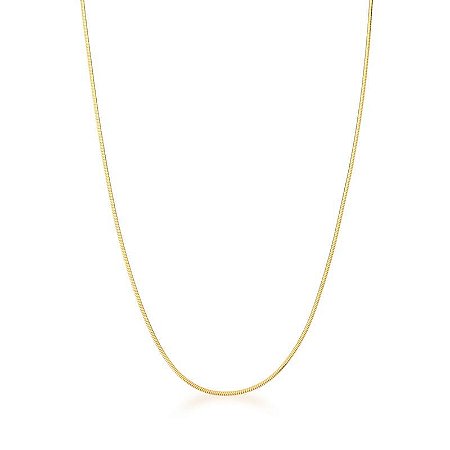 Corrente Laminada Lisa Banhada a Ouro 18k - 80cm