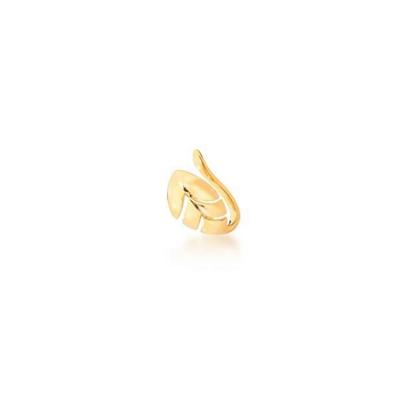 Piercing de Orelha Folha Lisa Banhada a Ouro 18k