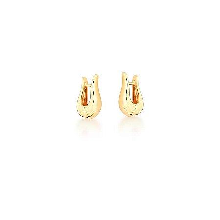 Argola Lisa Dourado Banhada a Ouro 18k