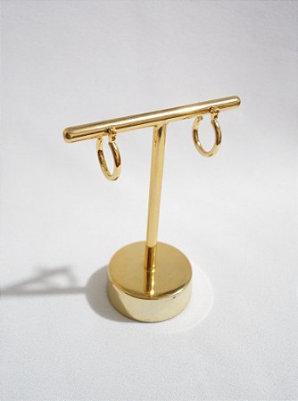 Argola Pequena Clip Folheado a Ouro