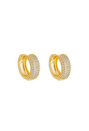 Argola Fechada Cravejada de Zircônias Folheada a Ouro