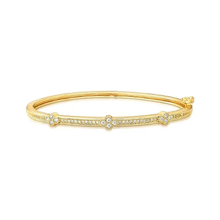 Bracelete Delicado com Zircônias Banhado a Ouro