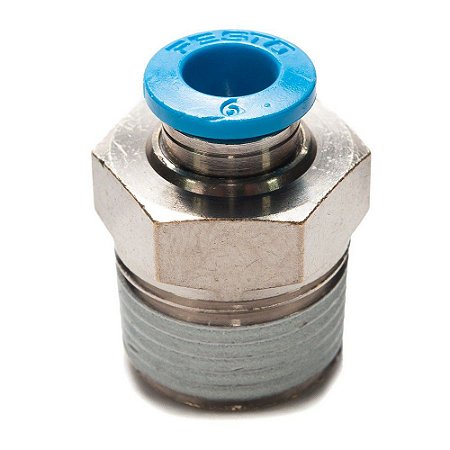 Conexão Pneumática Engate Rápido QS-3/8-6 Rosca 3/8 x 6mm - Festo