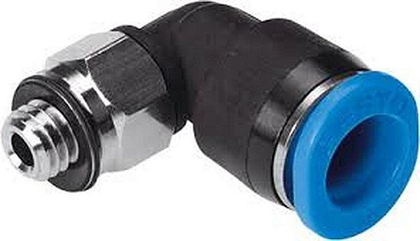 Conexão Pneumática Engate Rápido Tipo L QSML-M5-6 Rosca M5 x 6mm - Festo