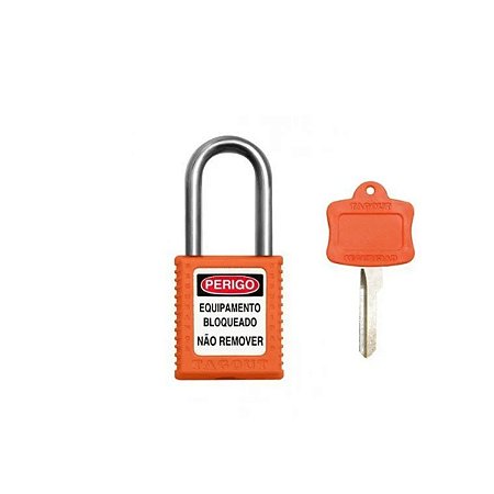 Cadeado de Bloqueio de Máquina Haste Inox Laranja Tagout