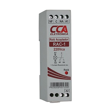 Relé Acoplador Interface Cca 220vca Com 1 Contato Reversível