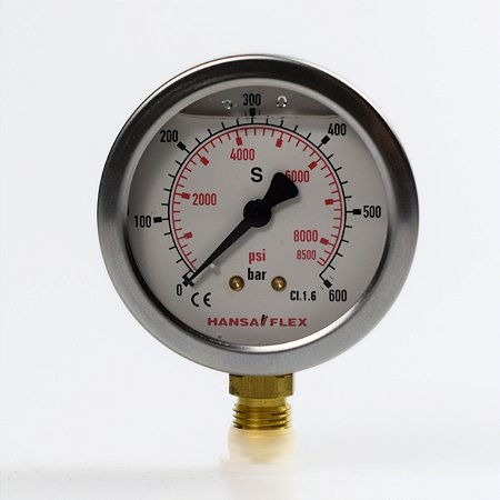 Manômetro c/glicerina GMM 63-600 bar