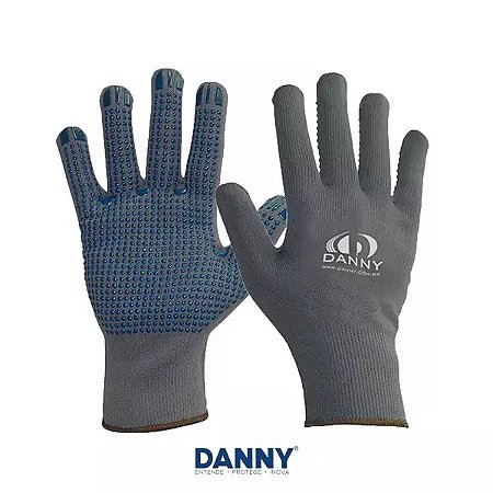 Luva Poliflex Pigmentada Cinza Danny Tamanho P – Kit com 10 Unidades