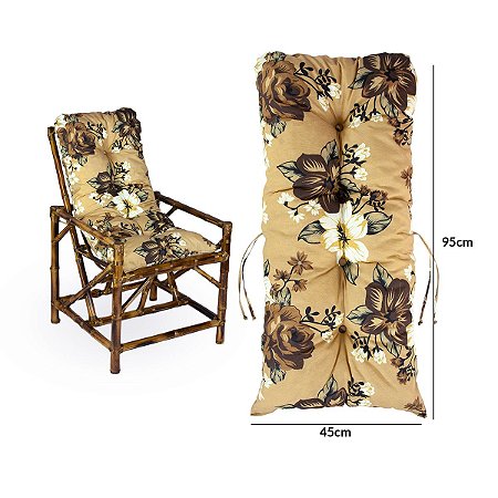 Jogo de Cadeira Sofá Mesa de Bambu Para Area Varanda Rosa Marrom - Confort  Decor